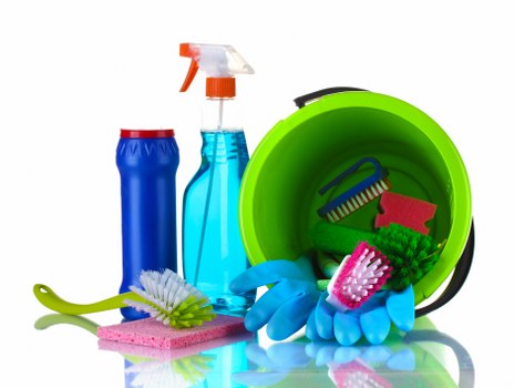Carpet cleaning technician preparing safe equipment for service